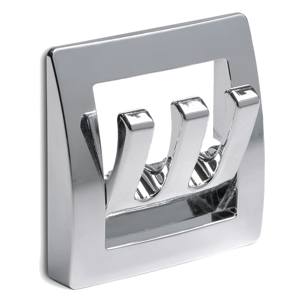 Infällbar klädkrok med 3 krokar. 75 x 75 mm. Krom.