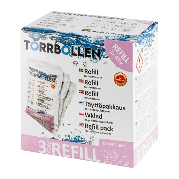 Torrbollsrefiller utan doft. 3-pack.