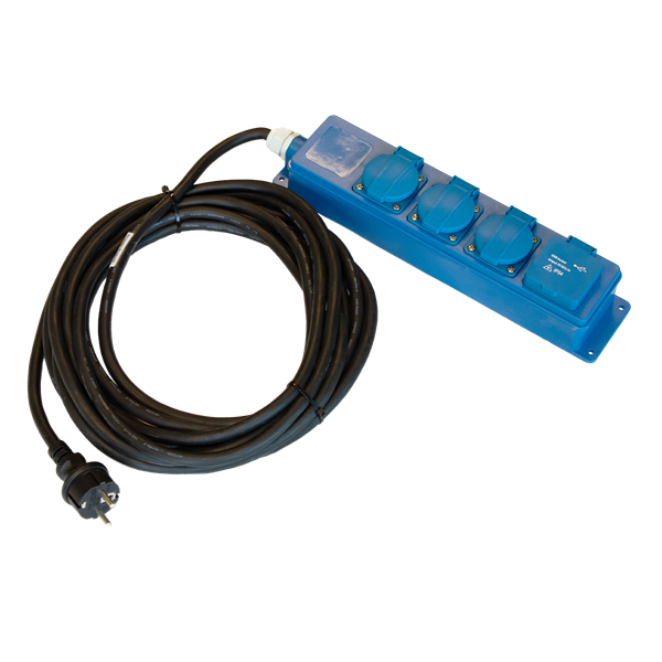 Trevägs grenuttag med USB-uttag