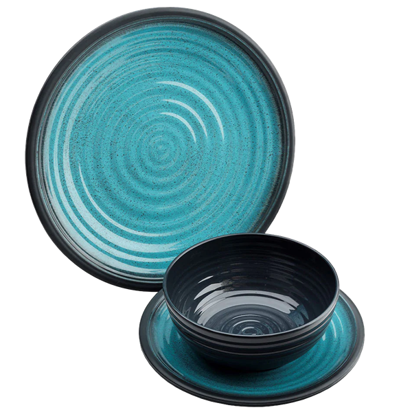 Flamefield Melamintallrik Granite Aqua