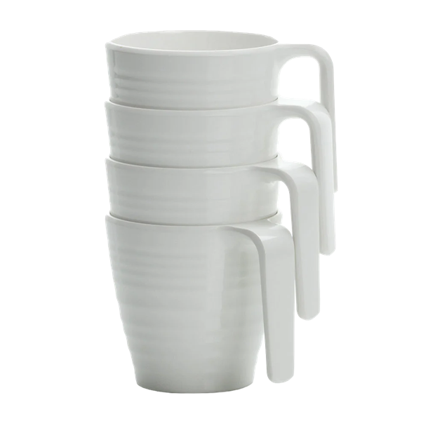 Flamefield Melaminemugg Soft White 4-Pack