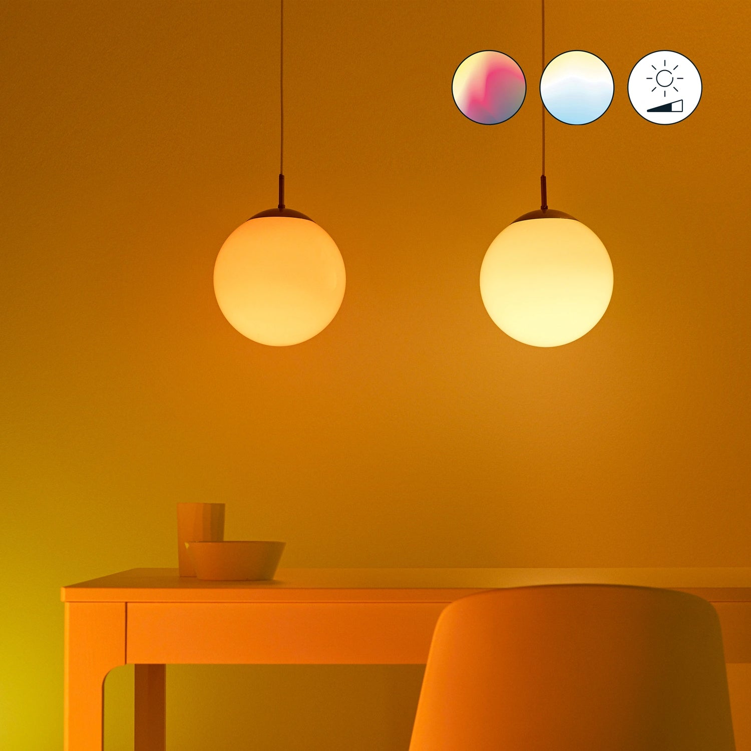 Startkit Övervakning och belysning Kamera + 3x Smart LED E27 Färg