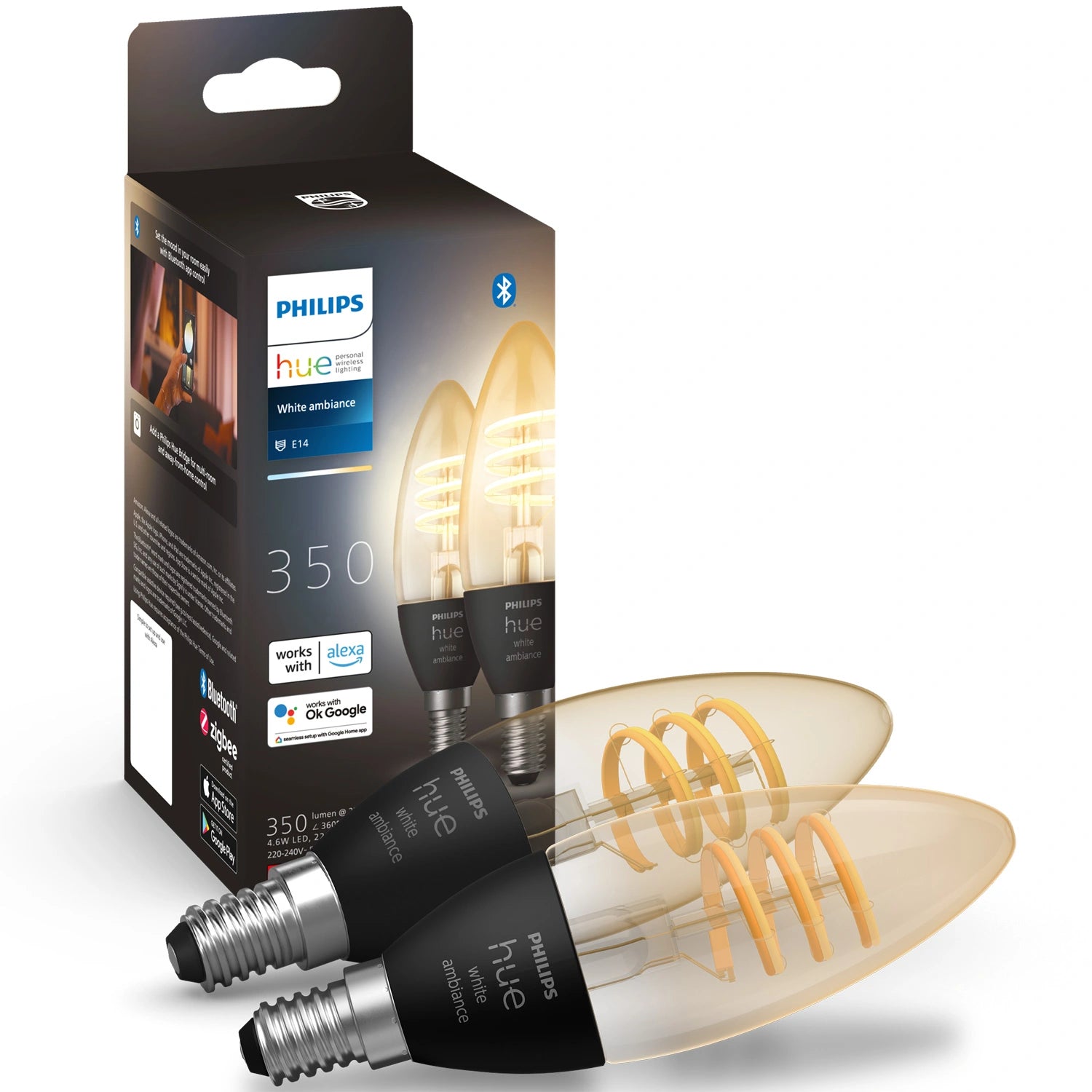 White Ambiance Filament E14 Kron 350 lm 2-pack