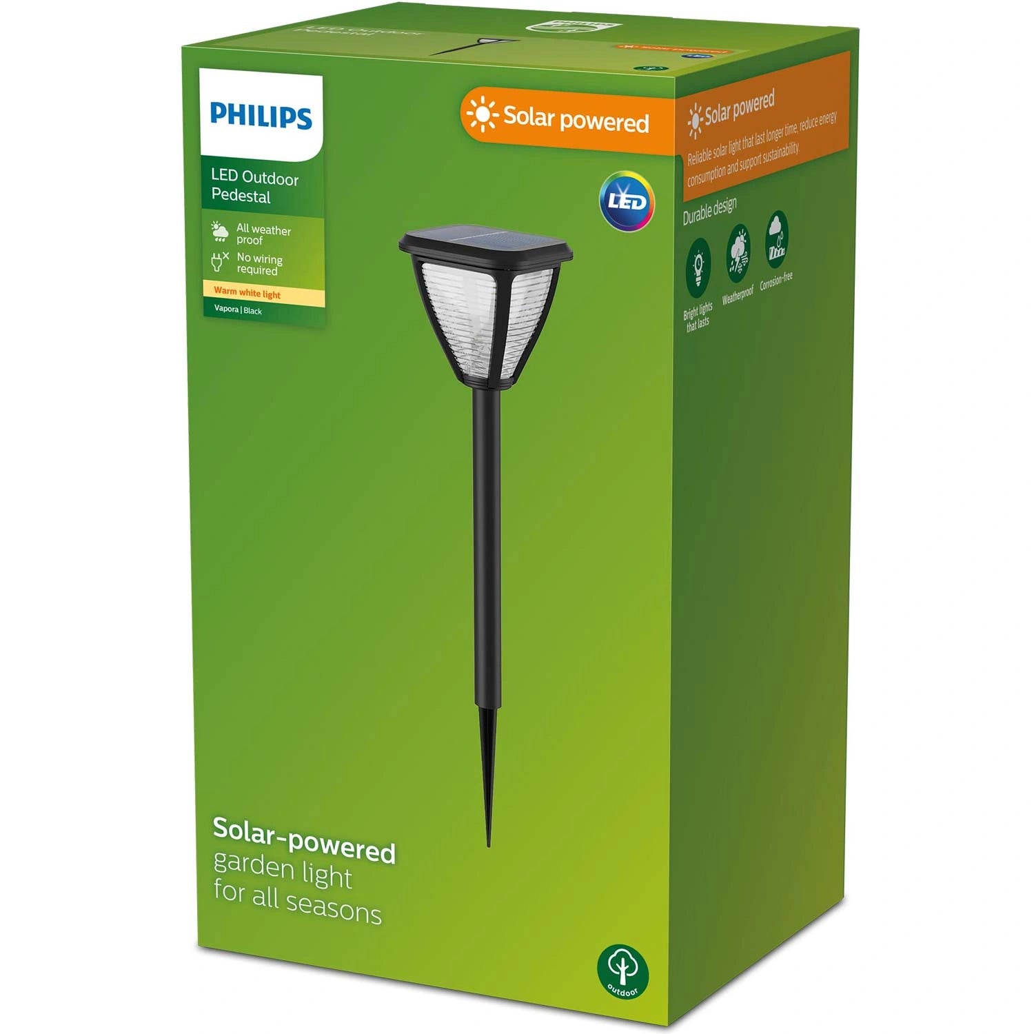 Vapora Trädgårdslampa Solcell LED 200lm Svart