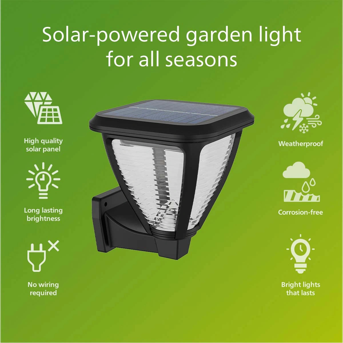 Vapora Vägglampa Solcell LED 200lm Svart