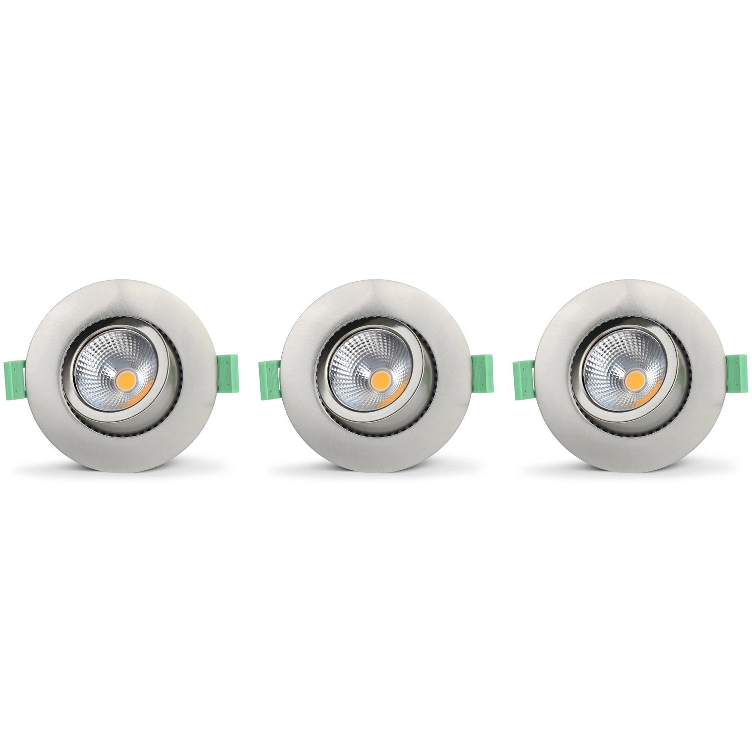 Lisa Dimbar Infälld downlight 3000K 600lm IP65 3-pack Borstad stål