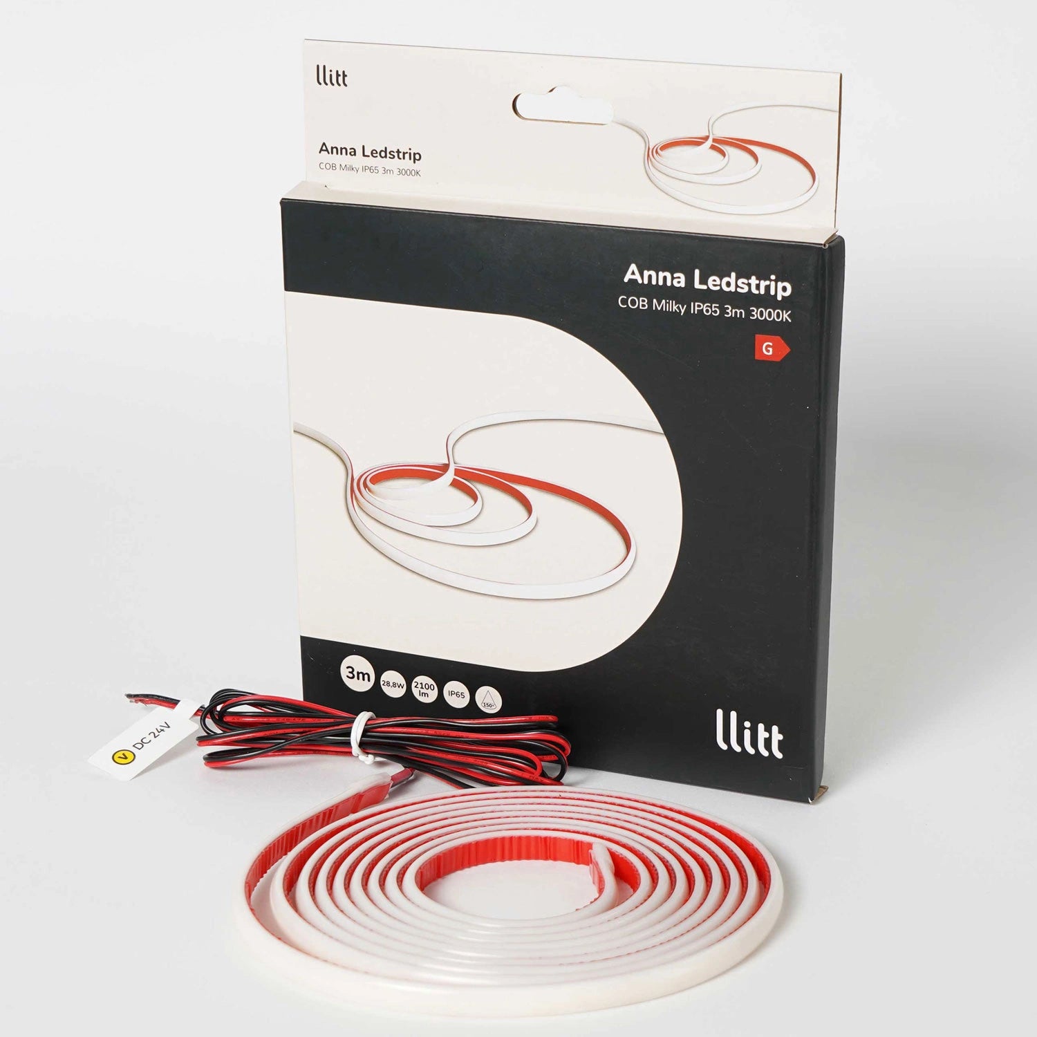 Anna Ledstrip COB-LED Milky utan trafo IP65 3m​​ 3000K​​​