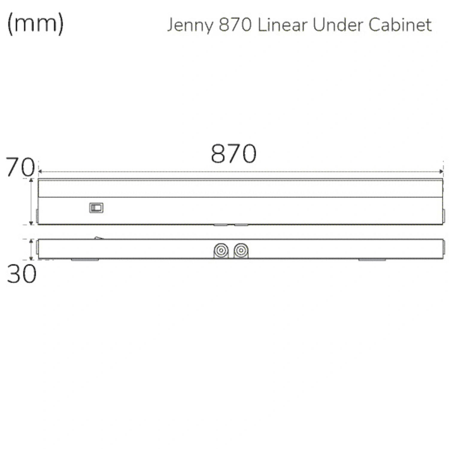 Jenny 870 Köksbänksbelysning Dimbar 3000K 1000lm 870cm