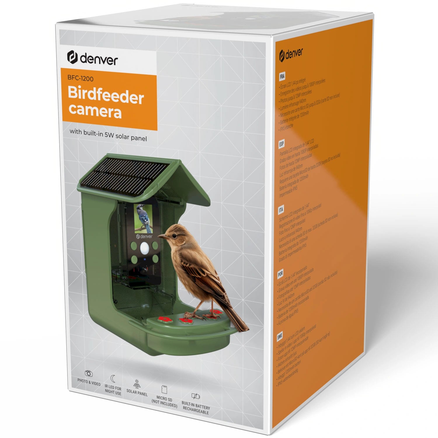 Smart fågelmatare Kamera Solceller BFC-1200