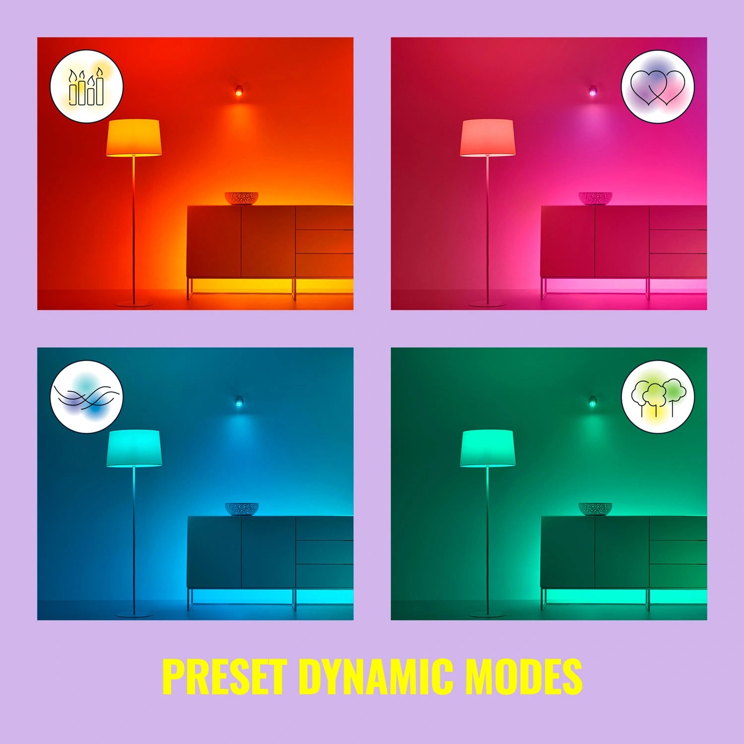 WiFi Pole Golvlampa RGB Multicolor 150cm