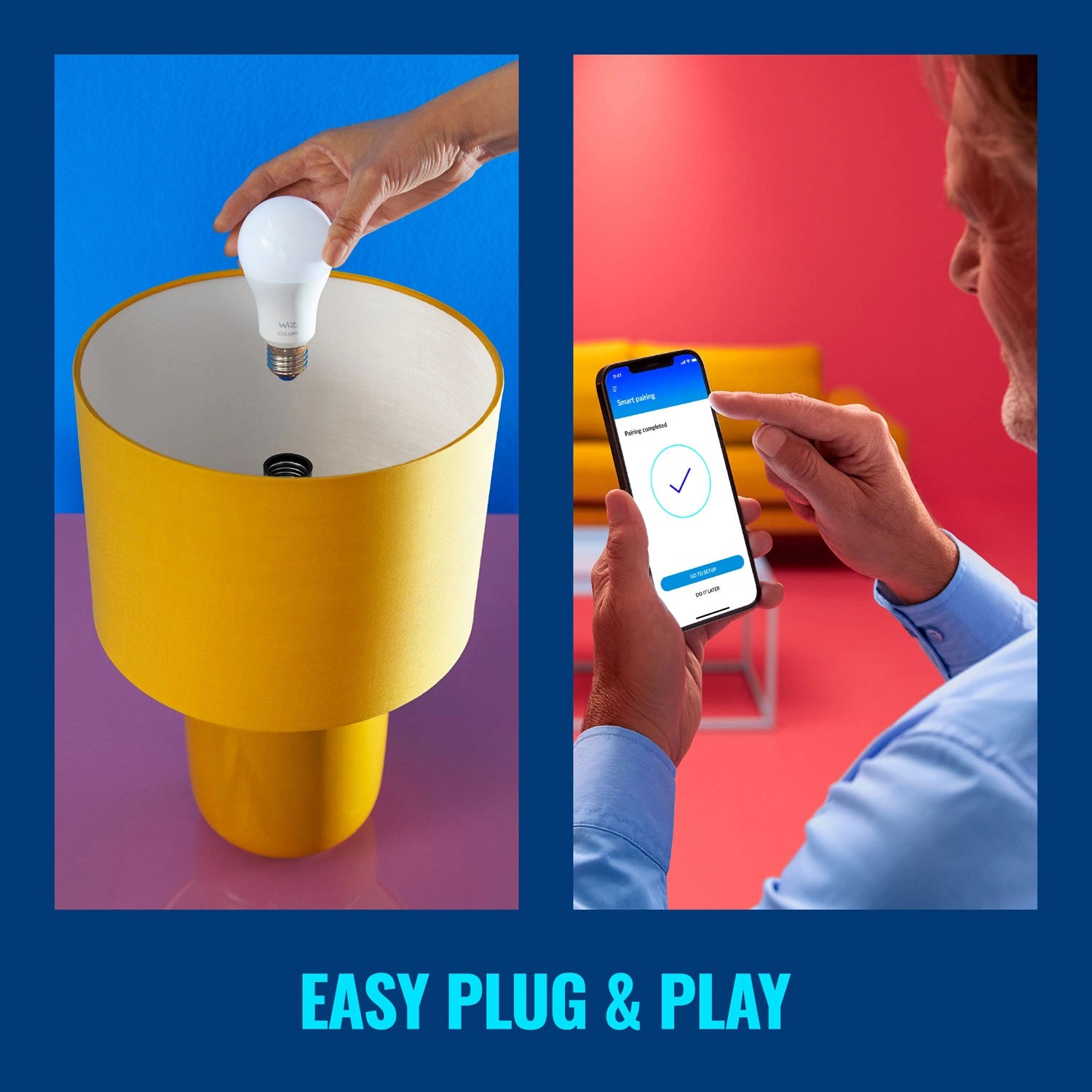 WiFi Smart LED E27 P45 40W 470lm Färg