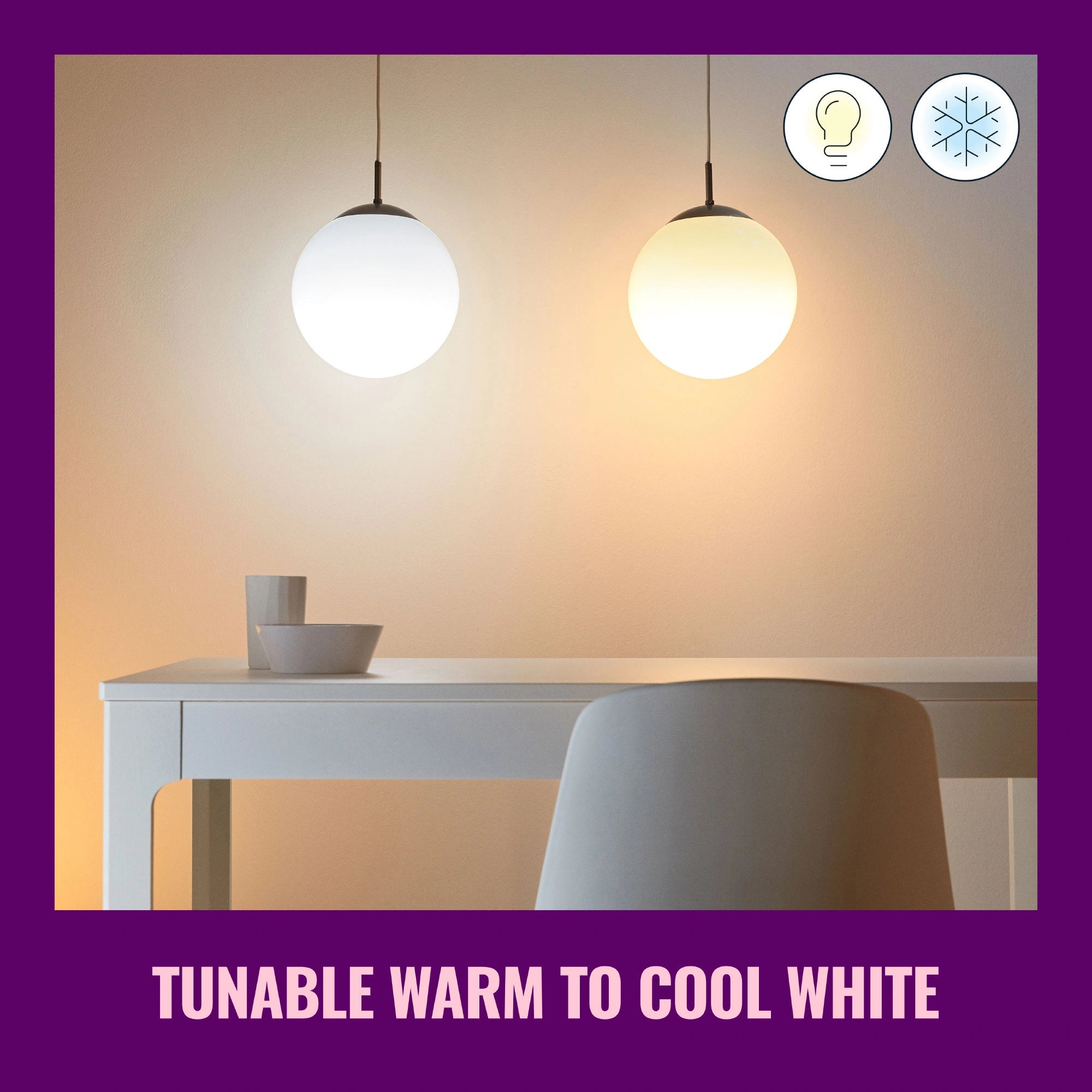 WiFi Smart LED E27 60W 806lm Varm-kallvit 2-pack