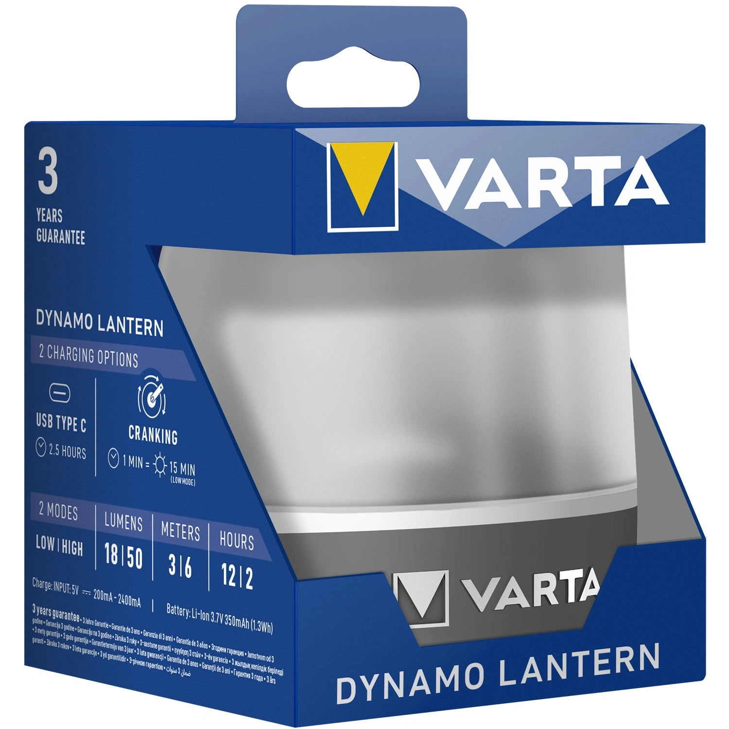 L10R Dynamo-lykta Vev + USB-C 18/50lm