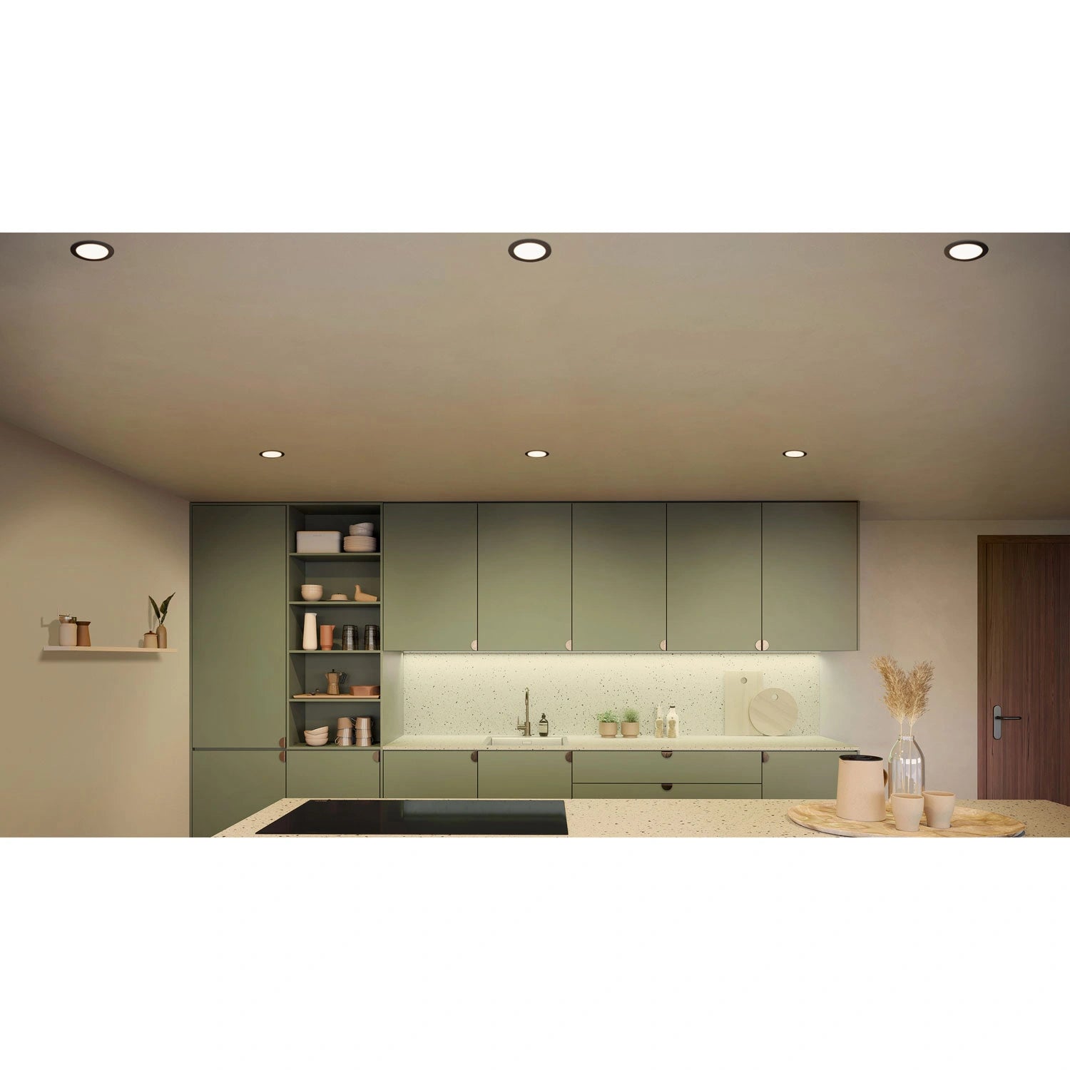 Slim Downlight L 170mm White and Color Ambiance Svart 1-pack