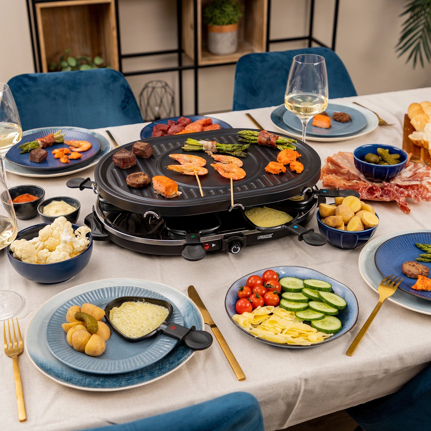 Raclette 8 Oval Grill Party  162700   43X30cm grillplatta
