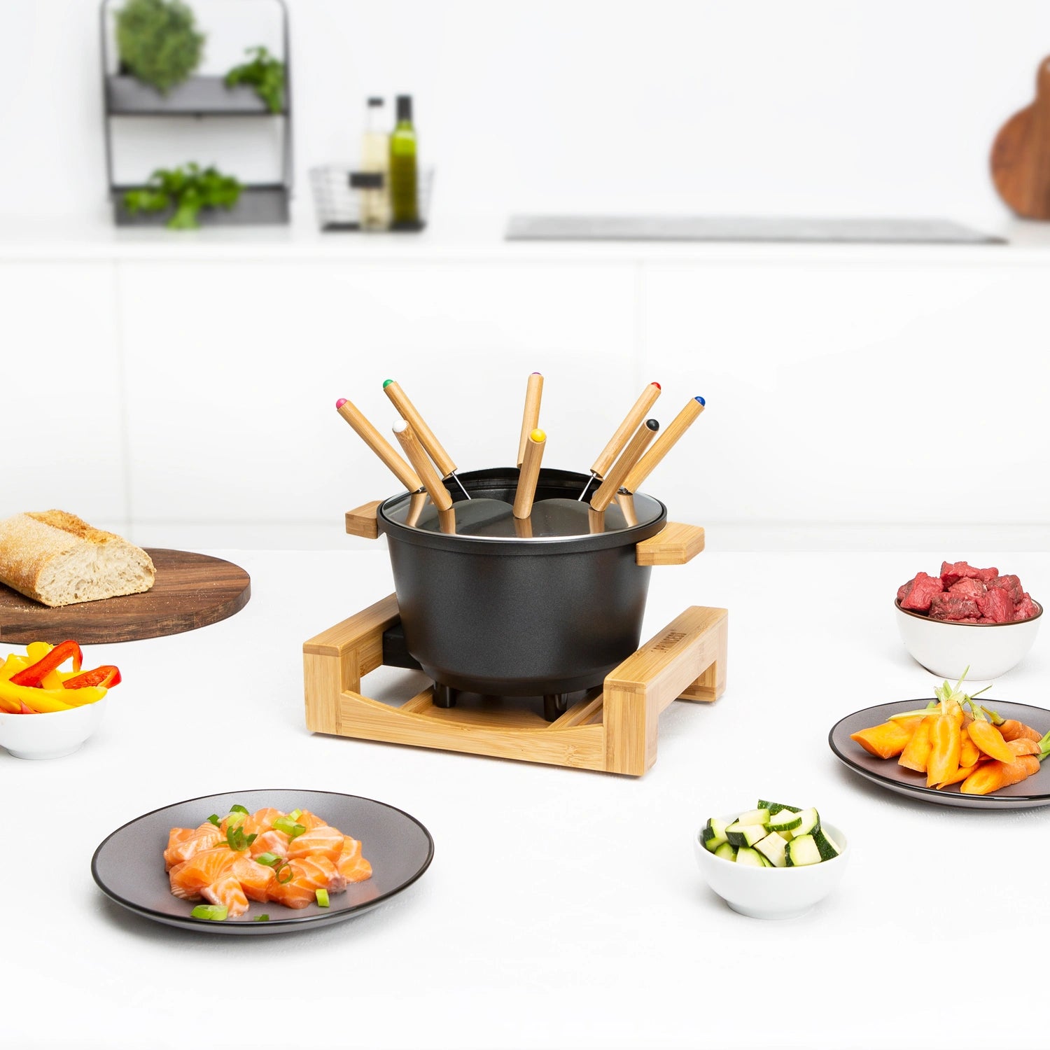 Fondueset Pure Bamboo 173025 1,5l 8st pinnar