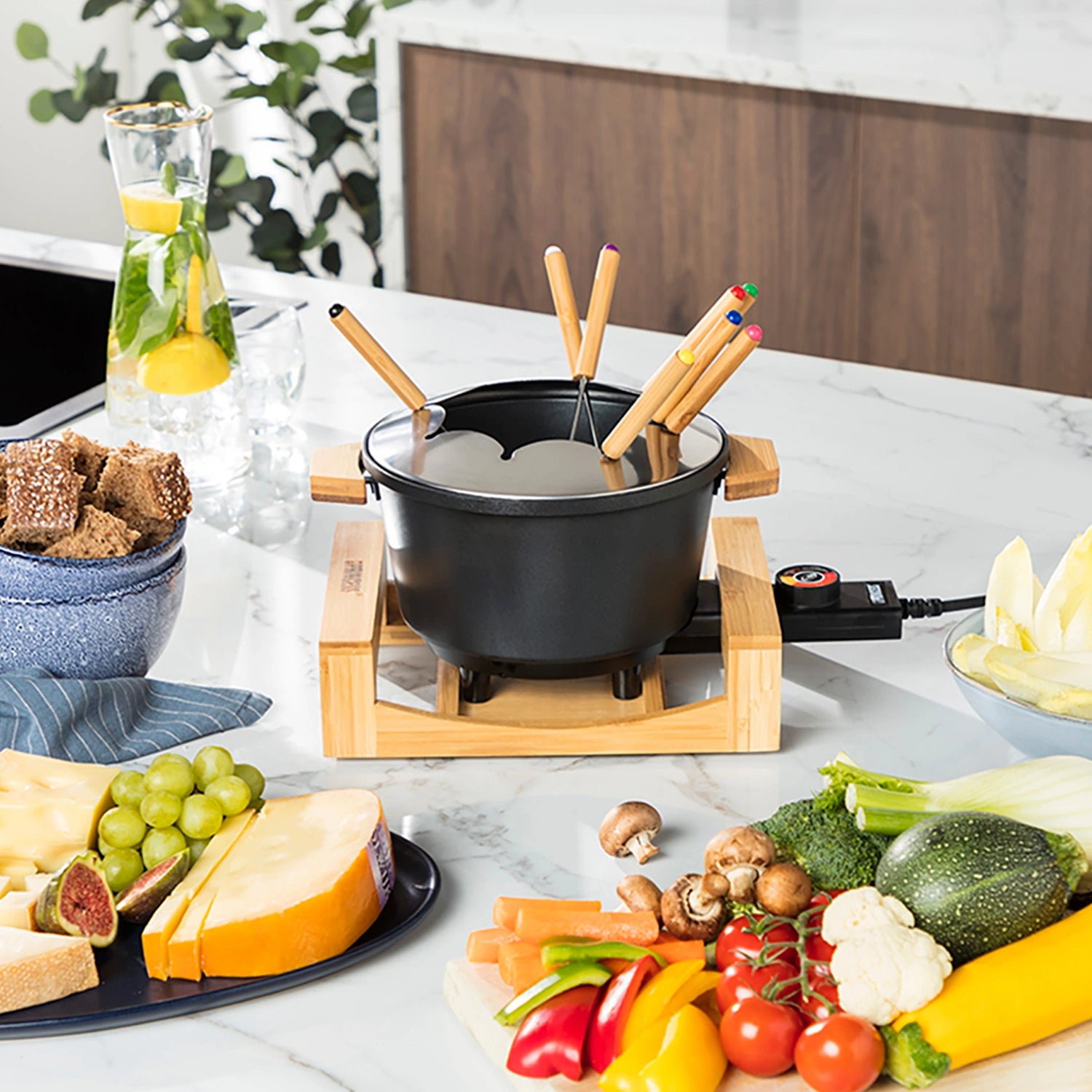 Fondueset Pure Bamboo 173025 1,5l 8st pinnar