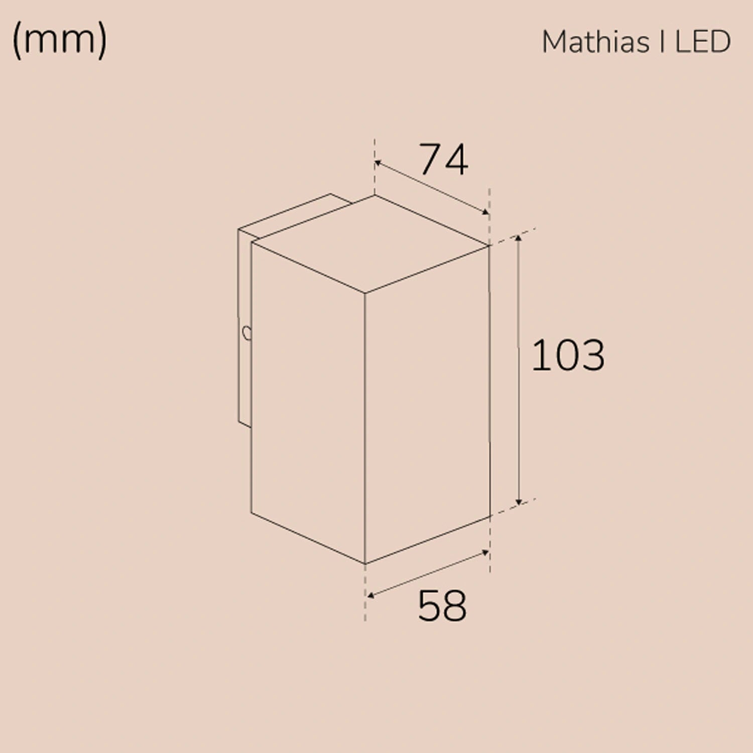Mathias I Väggarmatur LED IP65 3000K 3W 290lm Antracit