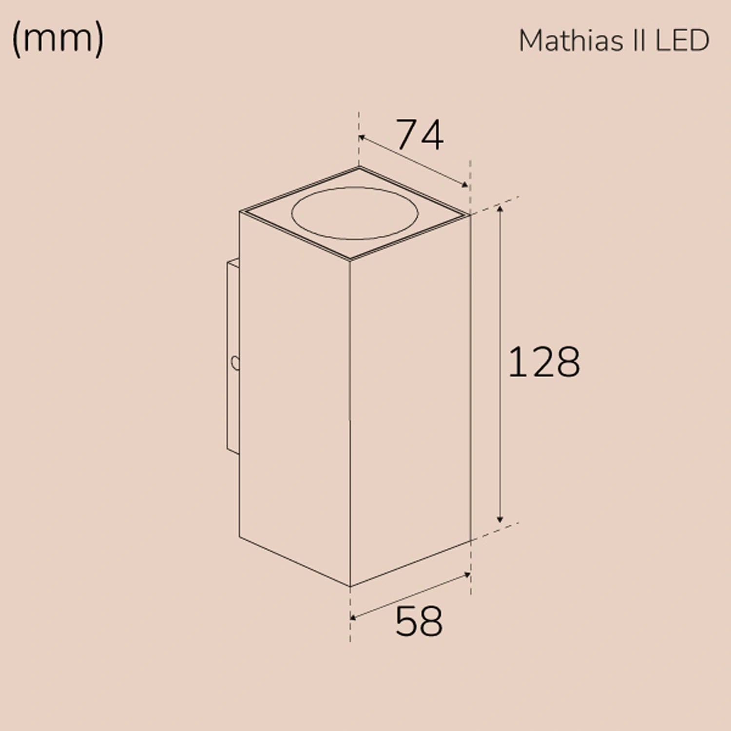Mathias II Väggarmatur LED IP65 3000K 6W 520lm Antracit