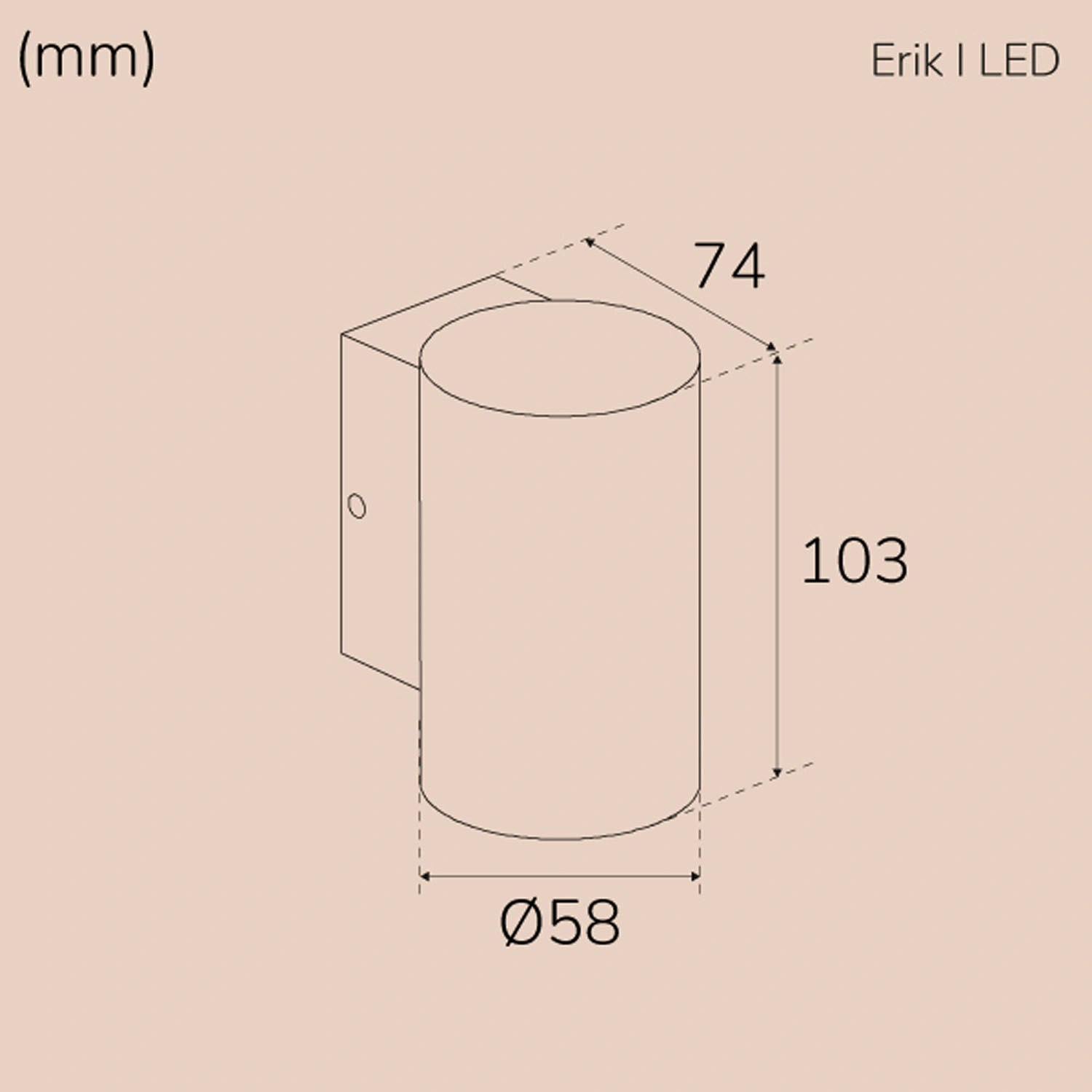 Erik I Väggarmatur LED IP65 3000K 2W 293lm Corten