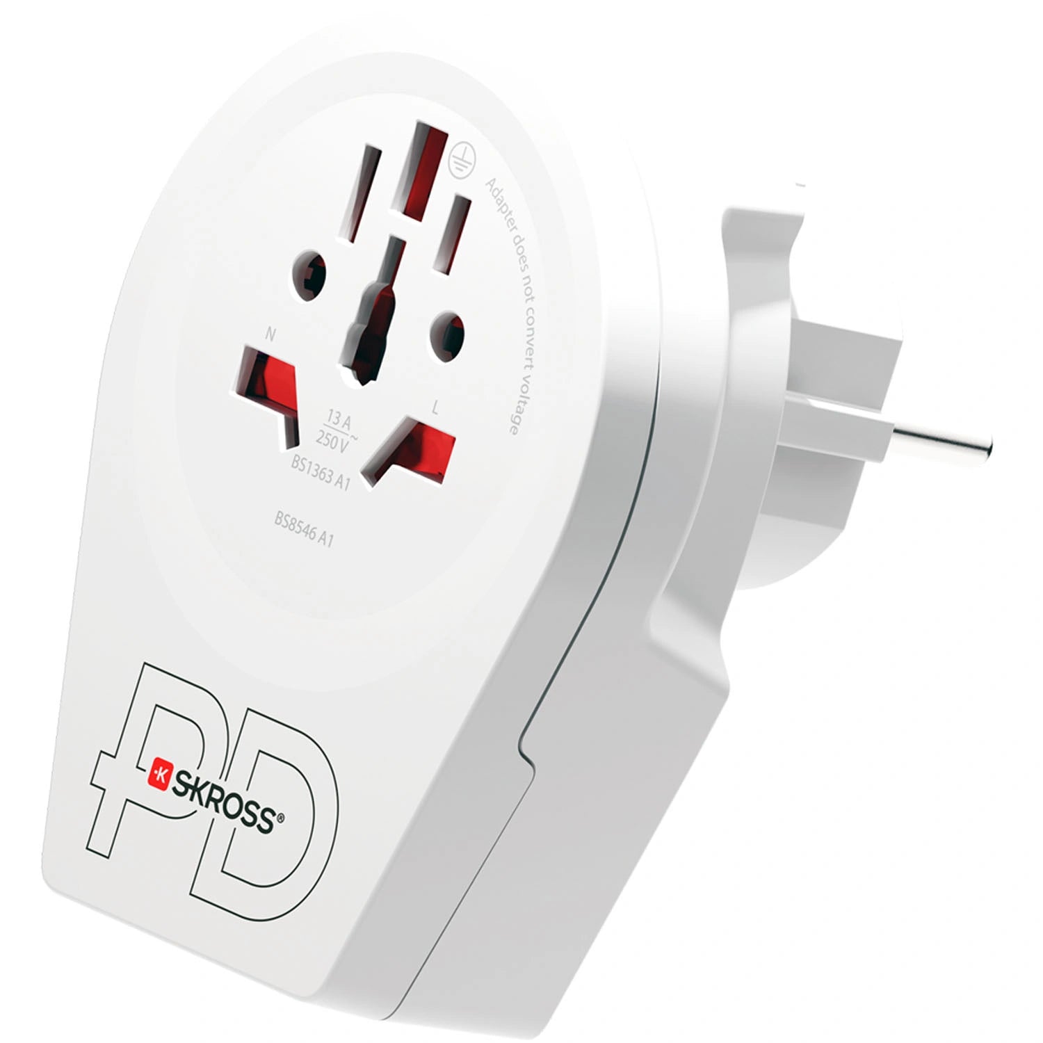 Reseadapter Världen till Europa USB-A/USB-C 20W Jordad