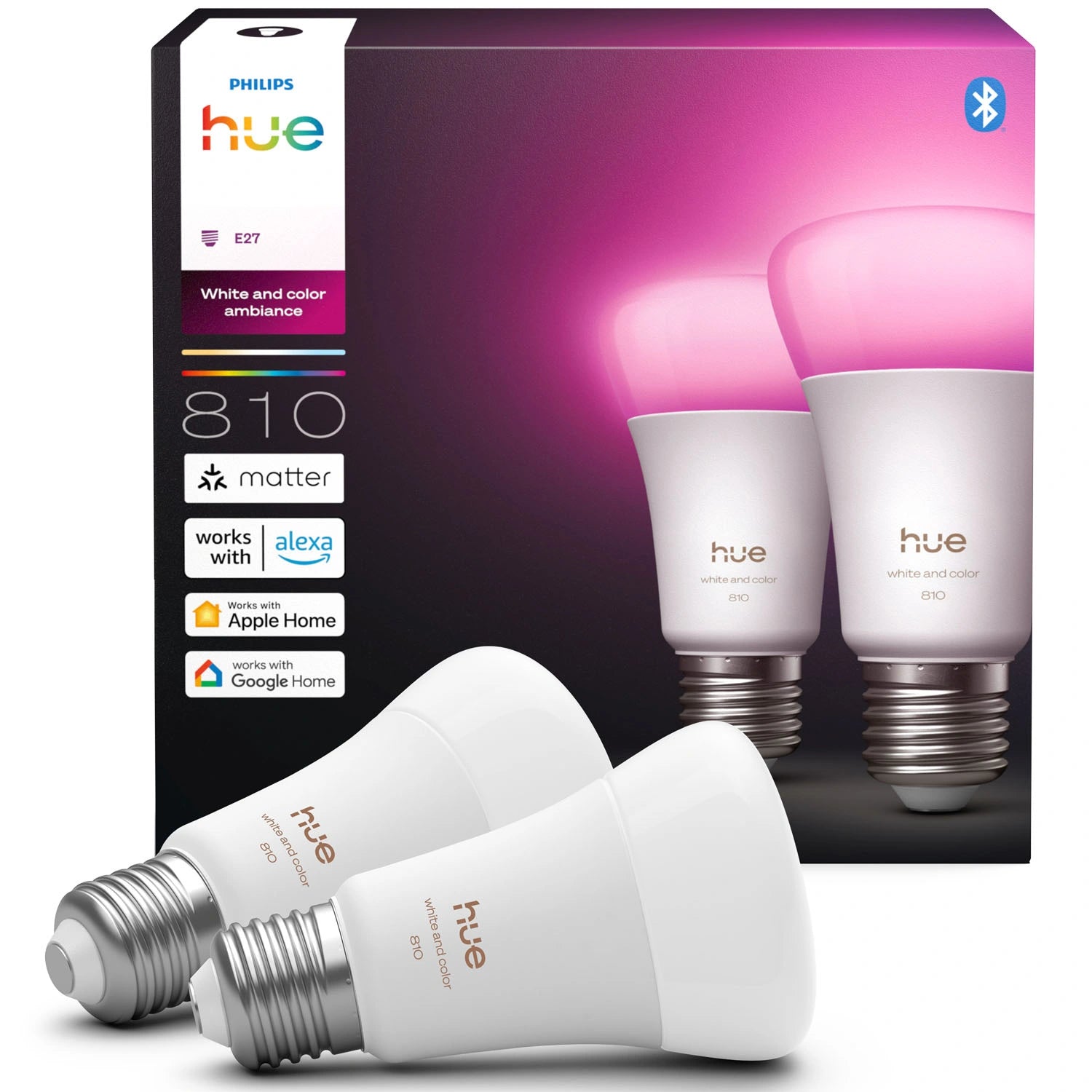White and Color Ambiance E27 810lm 2-pack