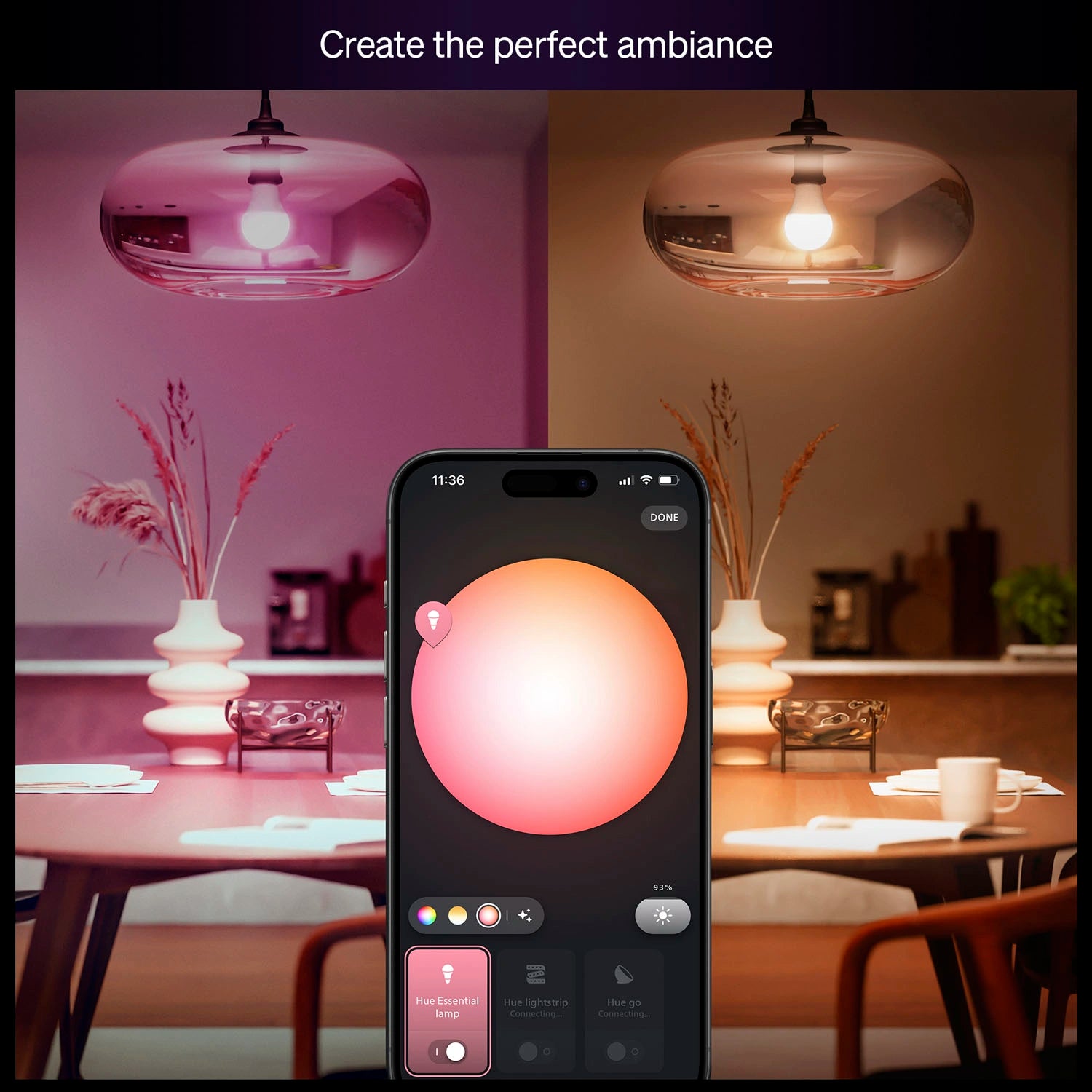 Essential White and color ambiance E27 60W 806lm 1-pack