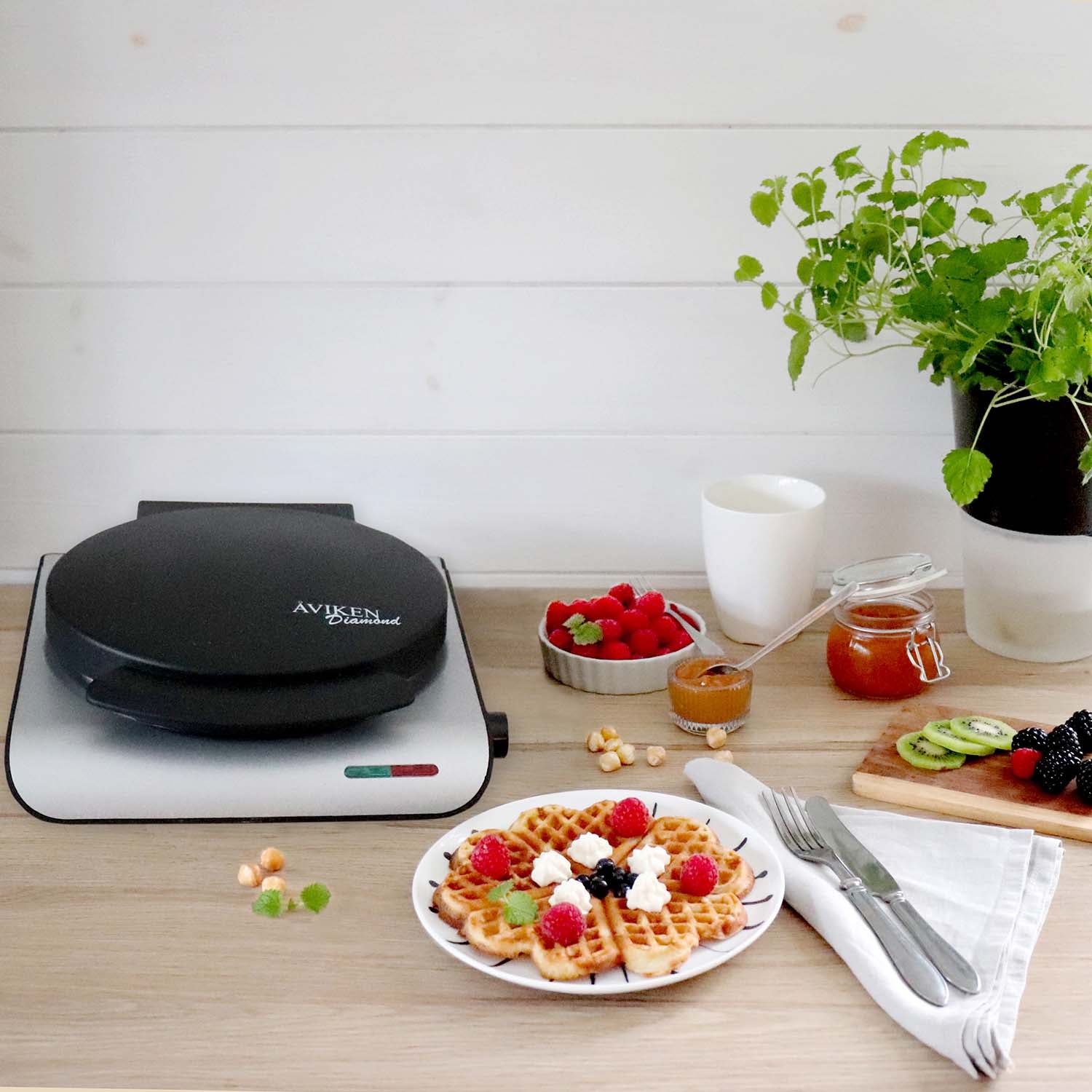 Våffeljärn 907.2 Keramiskt, Silver