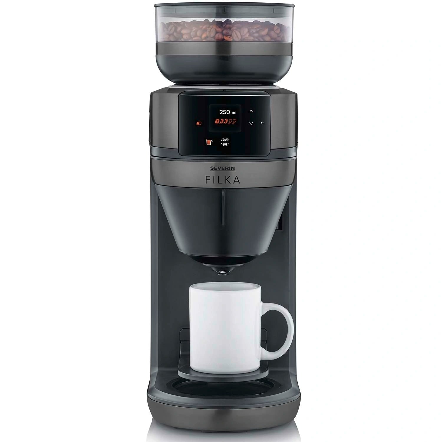 Helautomatisk filterkaffebryggare FILKA 2.0 med termoskanna KA 4855 Dark Inox