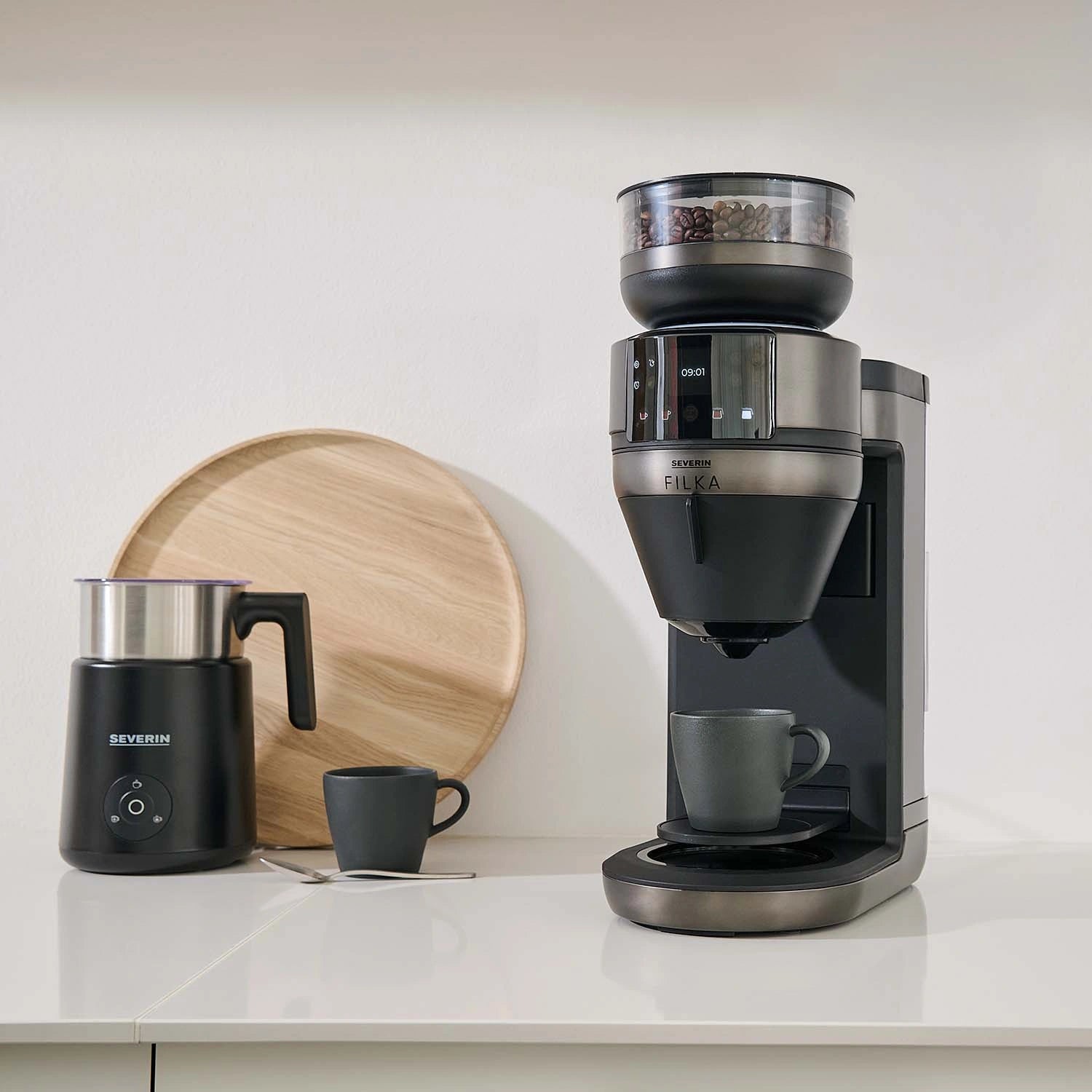 Helautomatisk filterkaffebryggare FILKA 2.0 med termoskanna KA 4855 Dark Inox