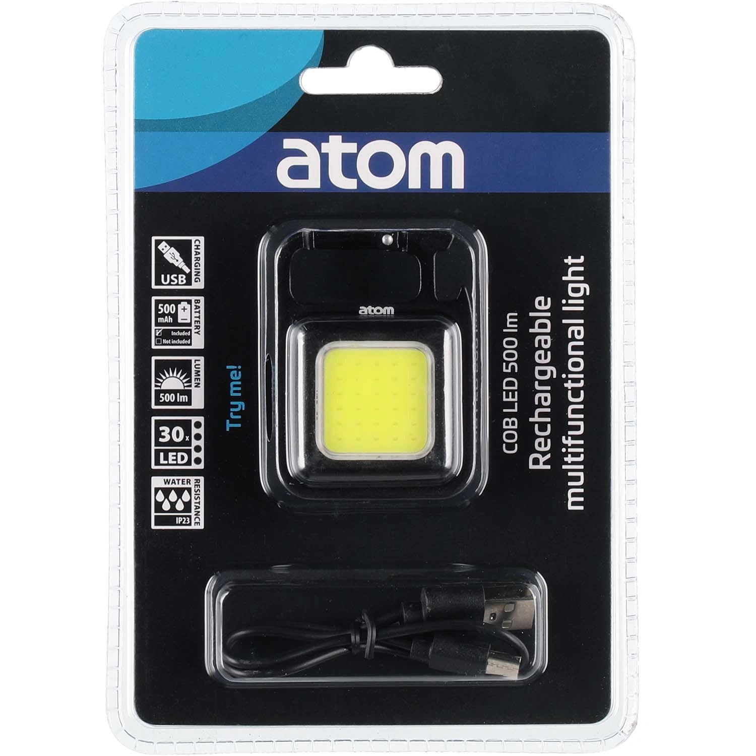 Multifunktionslampa - Laddbar COB 30 LED Super 500 lm
