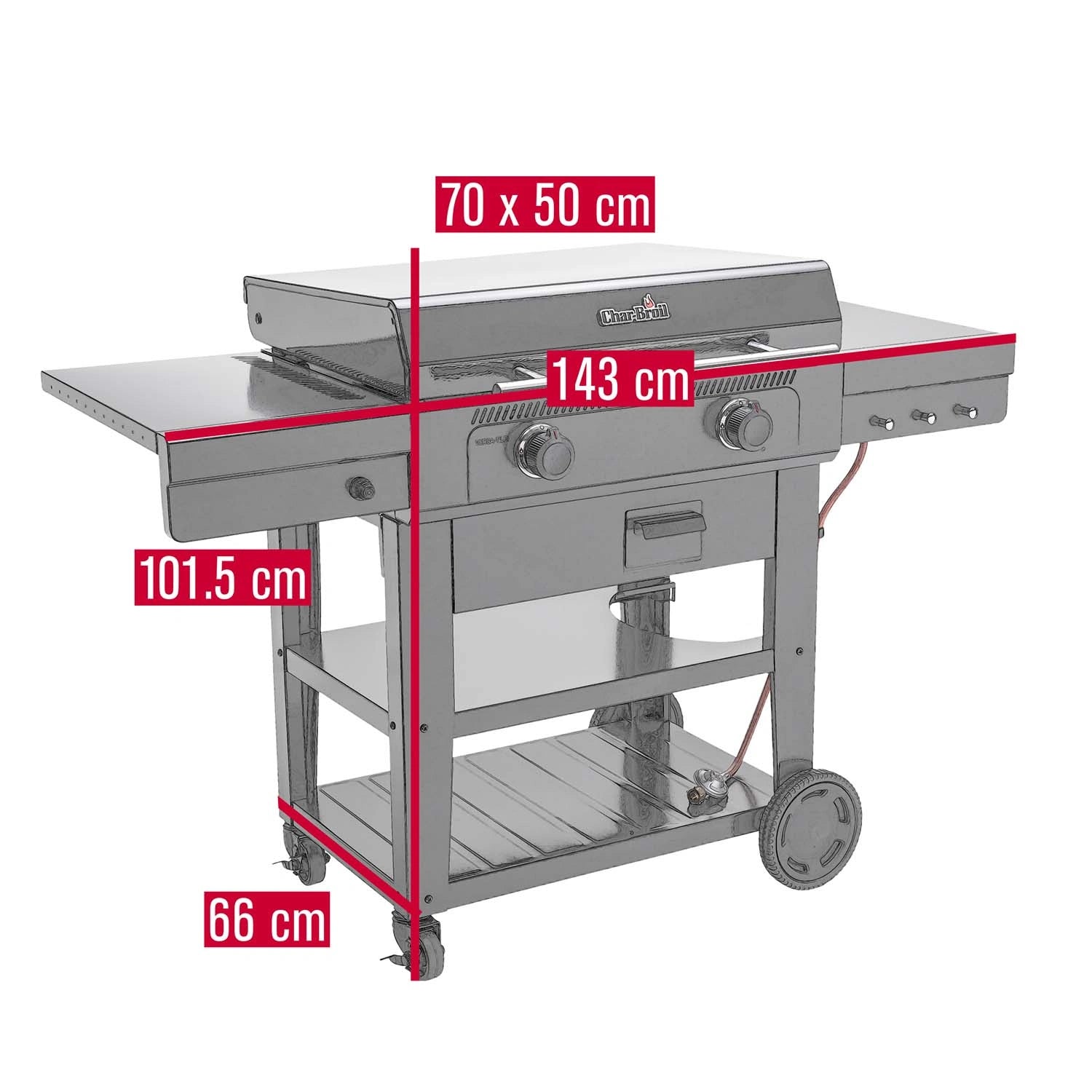 Stekbord VersaTile Gasdriven 70X50cm Grillyta