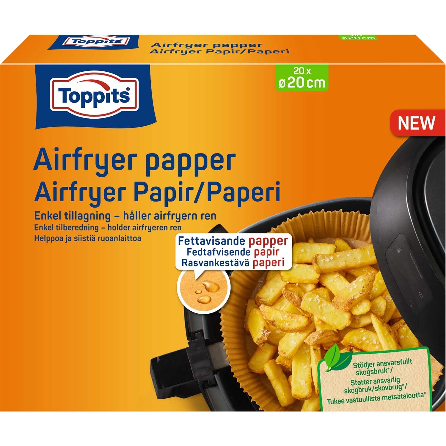 Airfryer Fettfilter rund 20CM, Fettavisande papper "OBS 7st DFP"