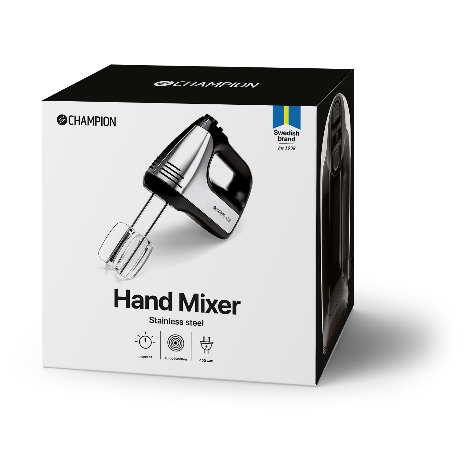 Elvisp 400W 5-hastigheter + Turbo EV400 Svart/Rostfri