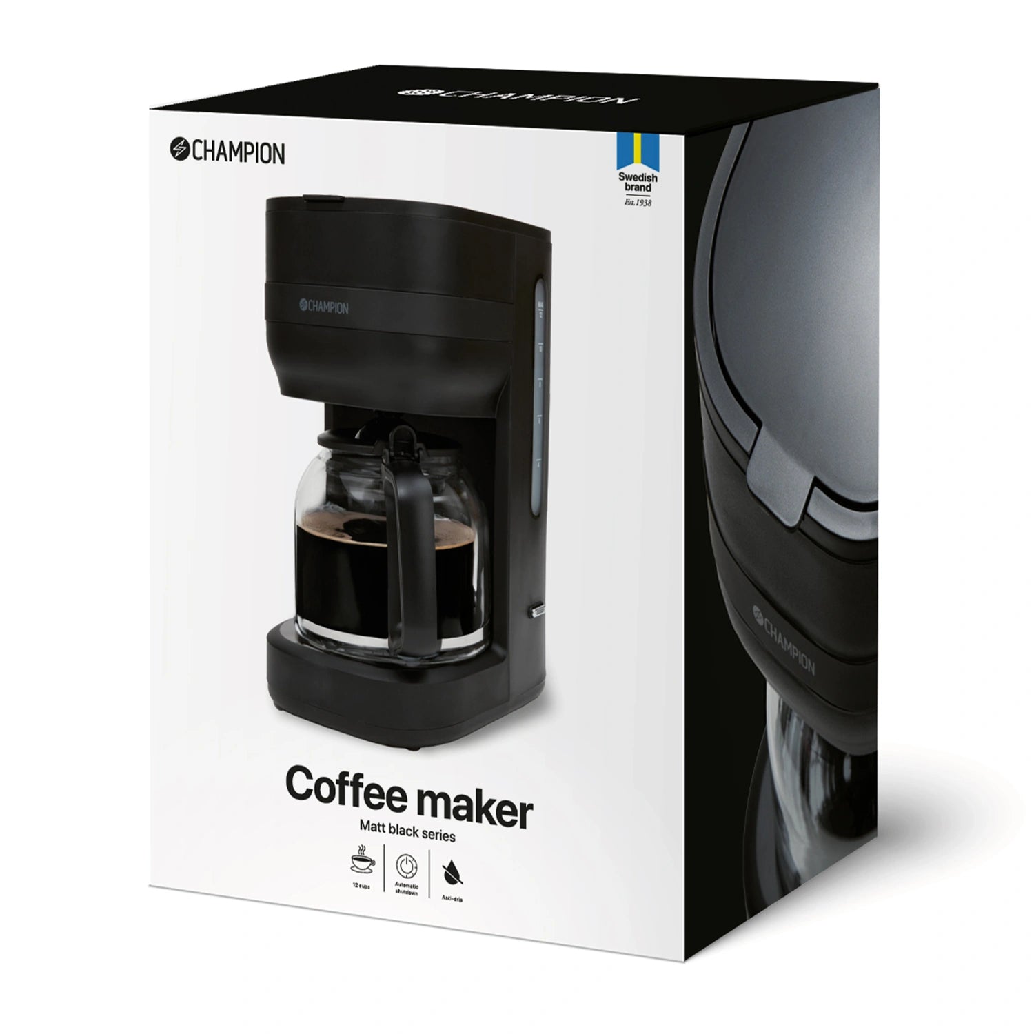 Kaffebryggare 12-koppar/1,5L KB300 Mattsvart