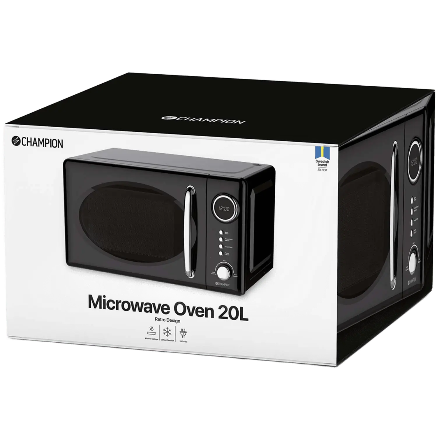 Mikrovågsugn Retro 20L 700W MW025 Svart