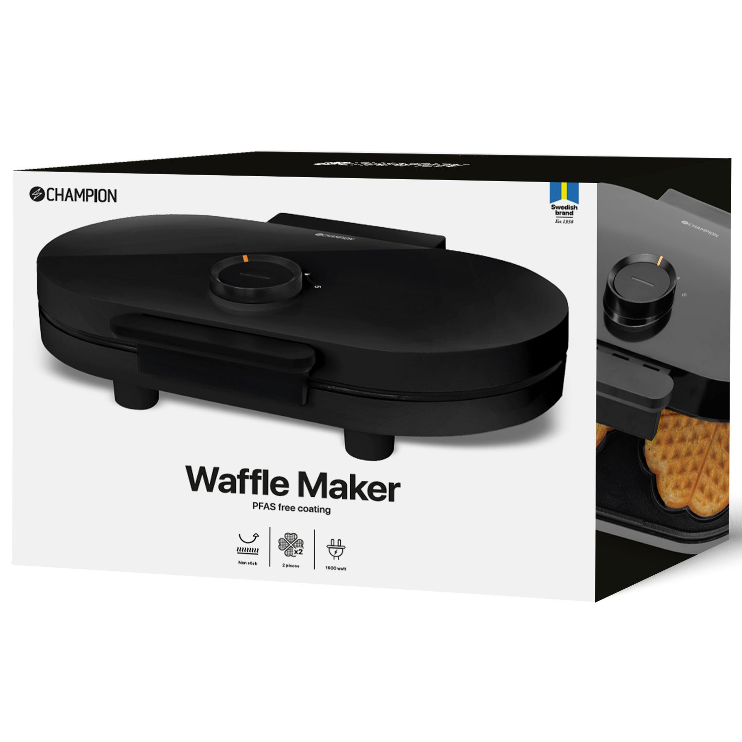 Våffeljärn Health Dubbelt 1600W VJ600 Svart