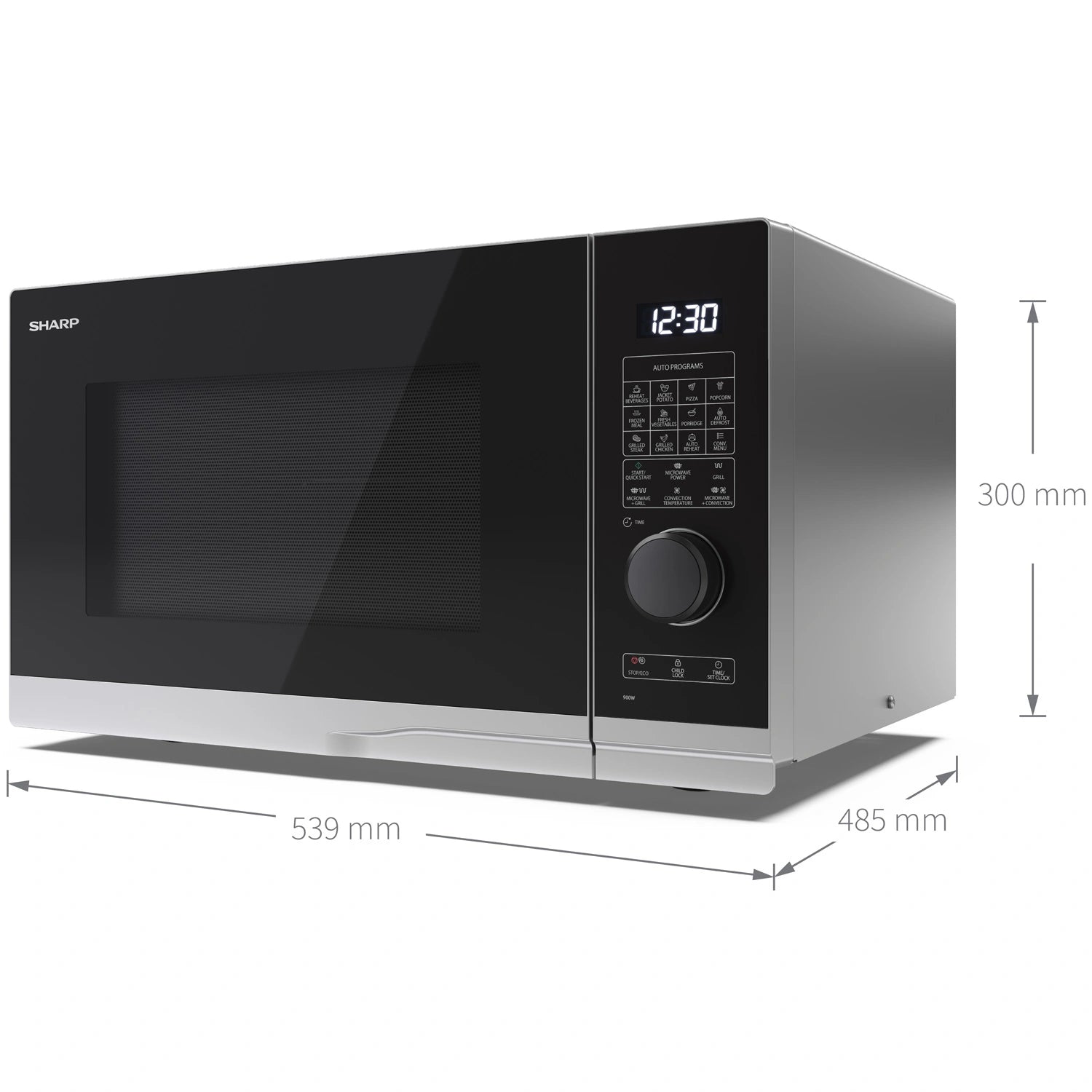 Mikrovågsugn 28l Digital panel 1050W Grill