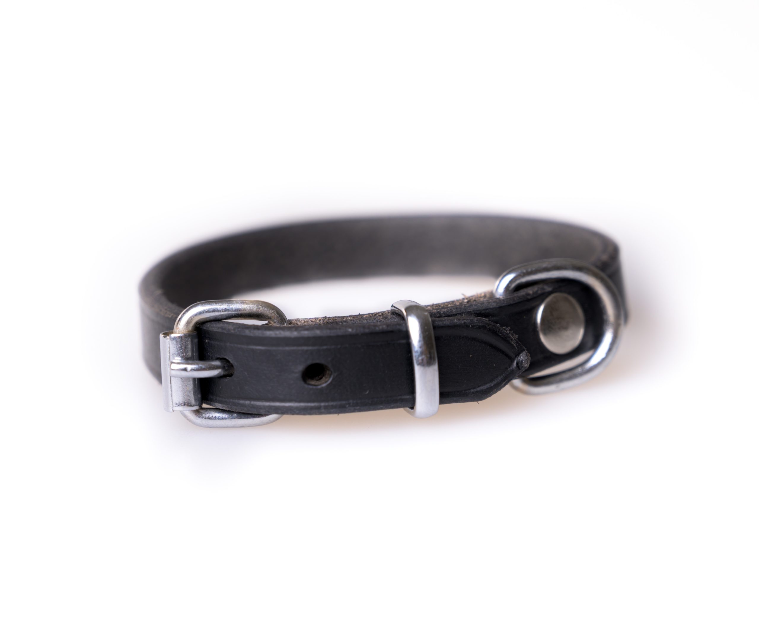 Active Canis Leather Collar, 1,2×40 cm Black