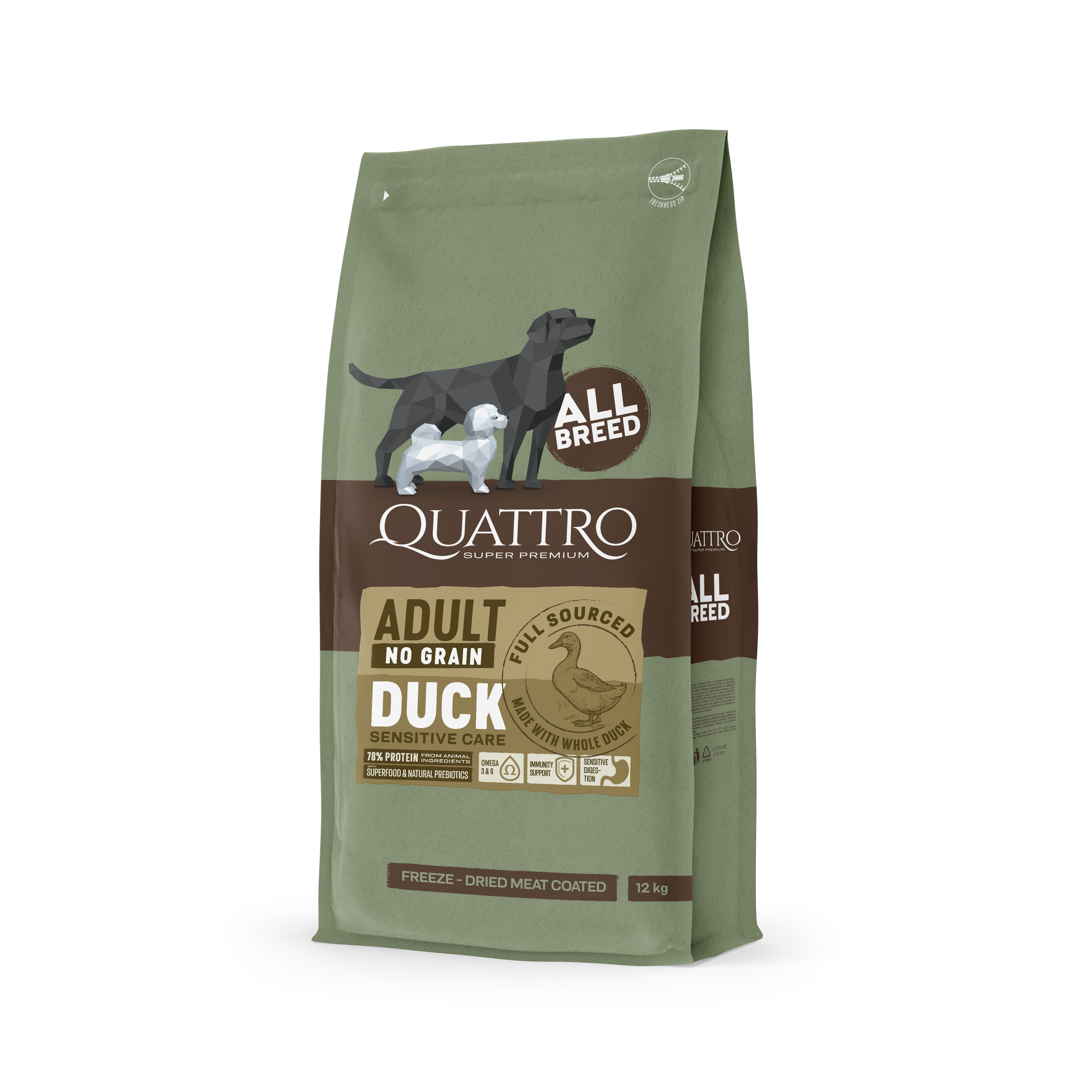 Quattro No Grain All Breed Adult Duck 12kg