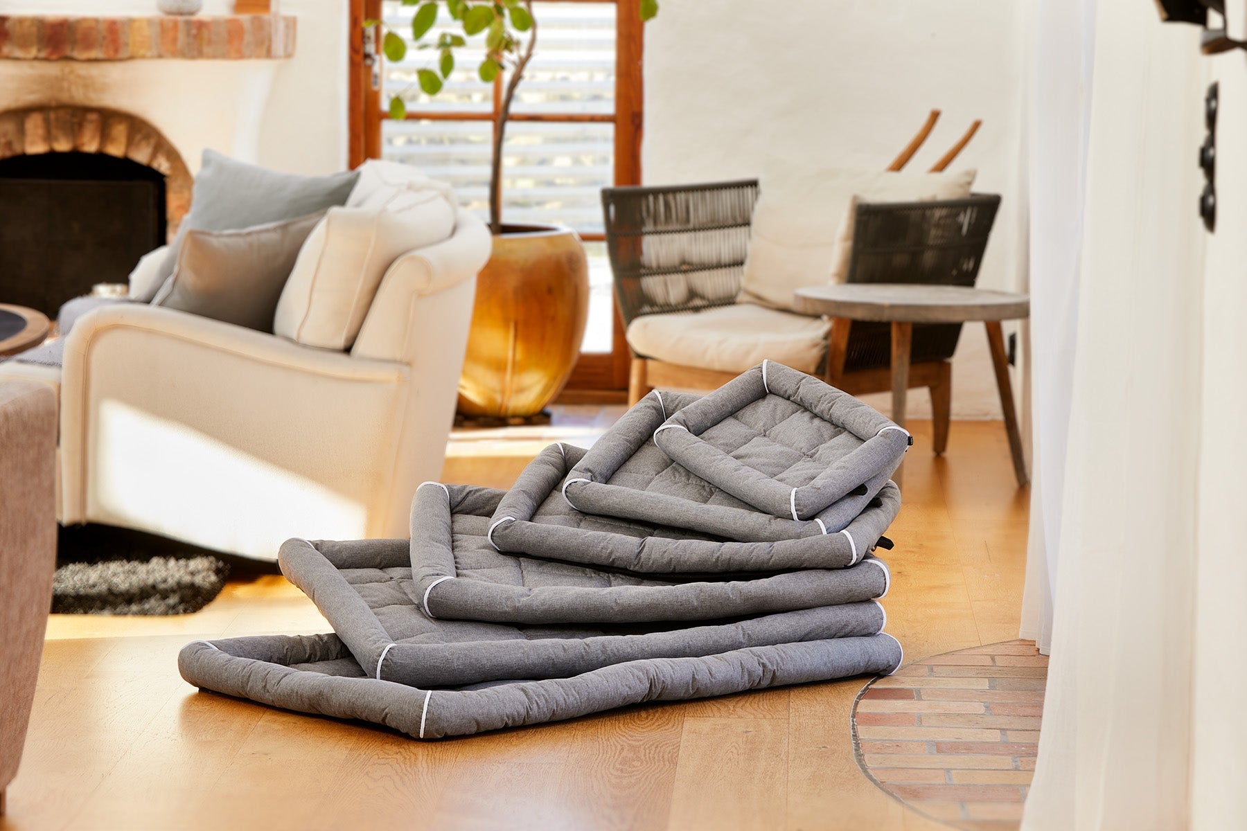 Buddy Hunddyna med kant Grå XXL