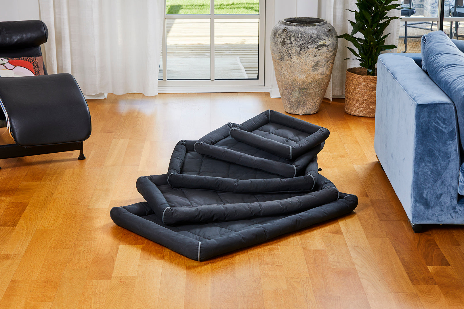 Buddy Hunddyna med kant Svart M